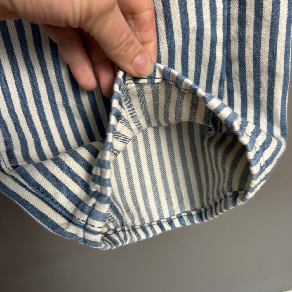 Free People We The Free Barrel Pants 29 Stripe Cargo Baggy Patchwork Painter - Picture 11 of 11